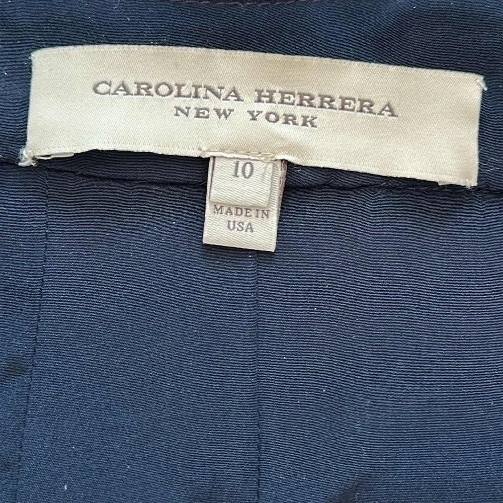 Carolina Herrera High Low Ball Skirt Navy - Picture 8 of 9